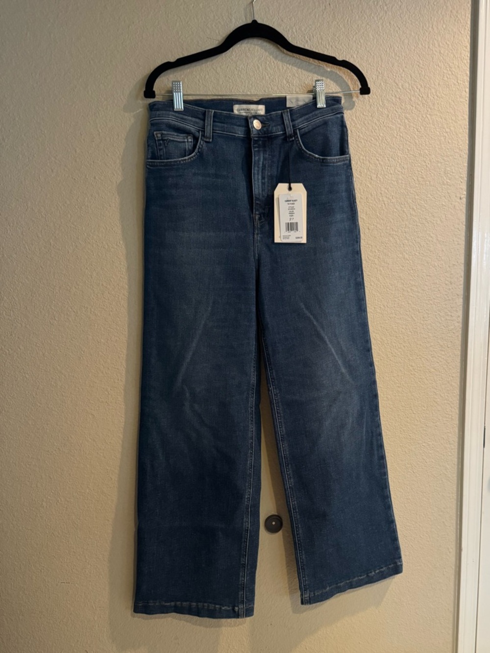 Current/Elliott Wide-Leg Indigo Denim Jeans